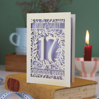 Personalised Papercut Flower Anniversary Card, 4 of 11