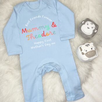 First Mother's Day Best Friends Forever Personalised Babygrow, 5 of 9