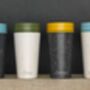 Personalised Leakproof Reusable Coffee Cup 12 Oz Made From Recycled Single Use Cups, thumbnail 1 of 6