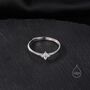 Hydrangea Cz Flower Minimalist Ring In Sterling Silver, thumbnail 4 of 11