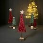 Red Felt Medium Tree Christmas Decoration, thumbnail 1 of 3