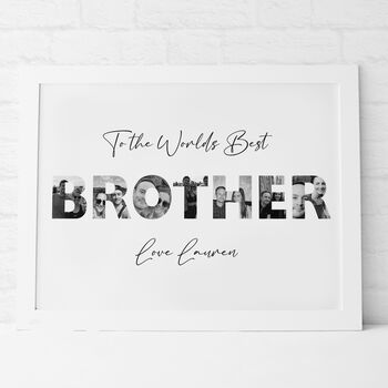 Personalised Photograph Brother Word Print, 2 of 2