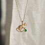 Rat Necklace 9ct Gold Emerald, thumbnail 1 of 3