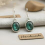 Handmade Green Apatite Sterling Silver Drop Earrings, thumbnail 1 of 3