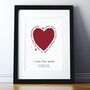 Personalised Heart Lyric / Message Print, thumbnail 1 of 6
