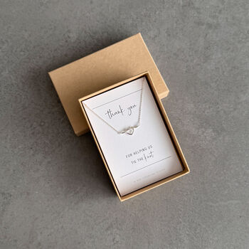 Thank You Heart Knot Necklace – Bridesmaid Or Wedding Party Gift, 2 of 12