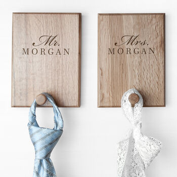 Personalised Couple's Wooden Peg Hook Set, 3 of 12