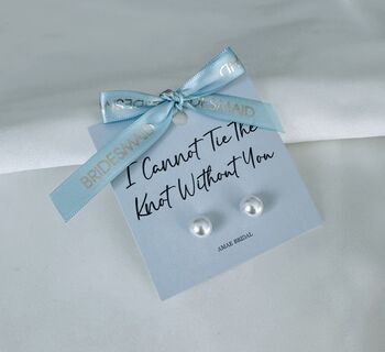 Bridesmaid Personalised Sterling Silver Pearl Earrings, 4 of 7