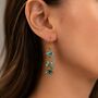 Chip Dangle Earrings, Gold Hook Statement Earrings, Handmade Boho Drop Earrings, thumbnail 8 of 9