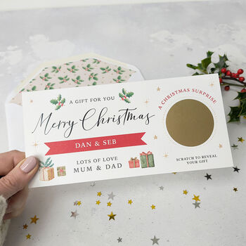 Personalised Christmas Gift Voucher Scratch Card, 3 of 9