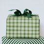 Christmas Green Gingham Luxury Wrapping Paper, thumbnail 2 of 6