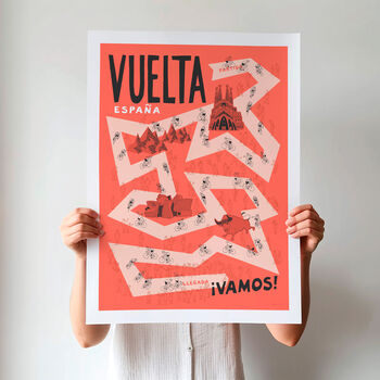 Grand Tours Cycling Art, Vuelta Poster, Gift For Cyclist, 5 of 10