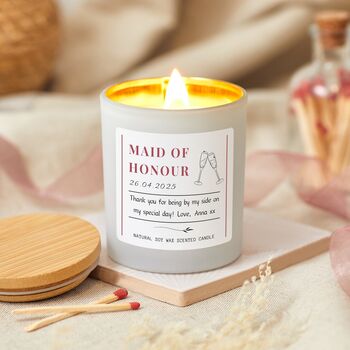 Personalised Bridesmaid, Maid Of Honour Thank You Candle, 4 of 9