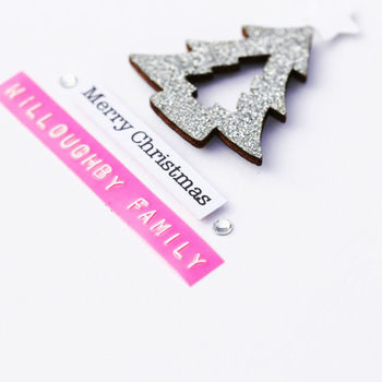 Sparkly Christmas Tree Personalised Card, 2 of 2