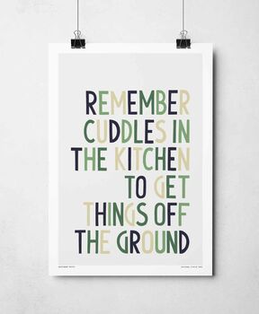 Remember Cuddles In The Kitchen Print, 3 of 8