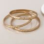 Golden Worn Triple Bangle Set, thumbnail 1 of 2