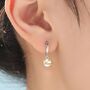 Planet And Gold Star Huggie Hoop Earrings In Sterling Silver, thumbnail 1 of 9