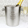 Personalised Mr And Mrs Stainless Steel Ice Bucket, thumbnail 2 of 4