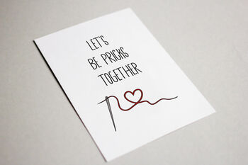 Let's Be Pricks Together Greetings Card, 2 of 3