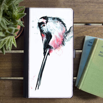 Inky Long Tailed Tit Wallet Phone Case With Card Slots, 3 of 6