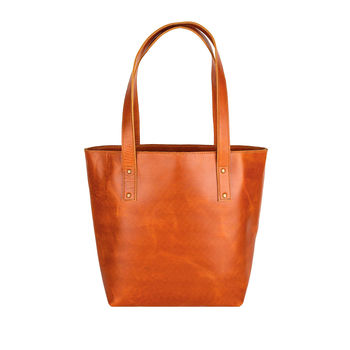 Personalised Buffalo Leather Open Tote In Tan, 5 of 9