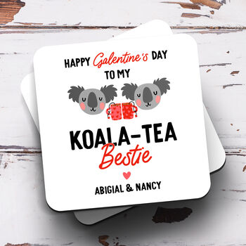 Personalised Mug 'Galentine Koala Tea Bestie', 4 of 4