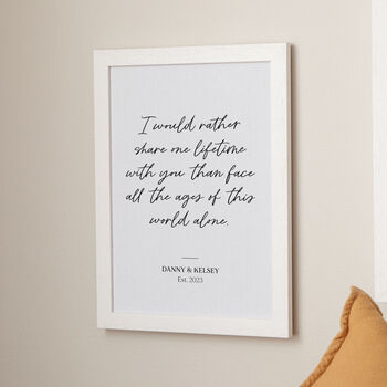 Lyric, Quote Or Vows Snippet Cotton Anniversary Print, 3 of 3