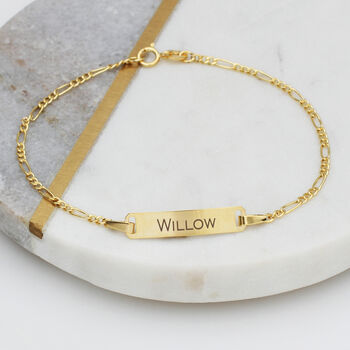 Personalised 9ct Gold Name Plate Bracelet, 2 of 3