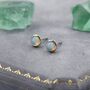 Ethiopian Opal Stone Stud Earrings In Sterling Silver, thumbnail 4 of 12