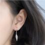 Sterling Silver Leaf Dangle Earrings, thumbnail 4 of 5