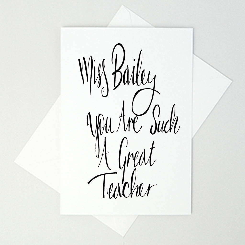 Personalised Teacher Card By AJCDe Fraine | notonthehighstreet.com