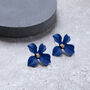 Hand Painted Flower Shaped Stud Earrings In Colours, thumbnail 7 of 12