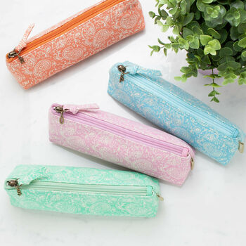 Recycled Pastel Paisley Personalised Pencil Case, 2 of 7