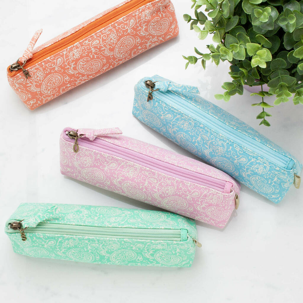 Recycled Pastel Paisley Personalised Pencil Case By Heart & Parcel