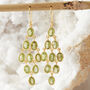Green Peridot Gold Plated Silver Chandelier Earrings, thumbnail 2 of 12