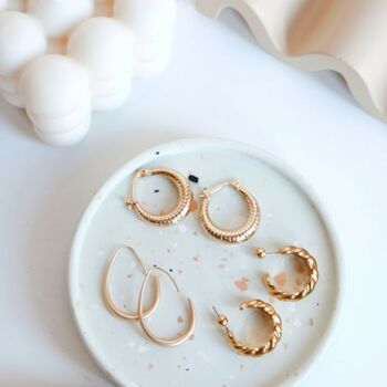 Tilly Vintage Inspired Gold Plated Oval Hoop Earrings, 2 of 4