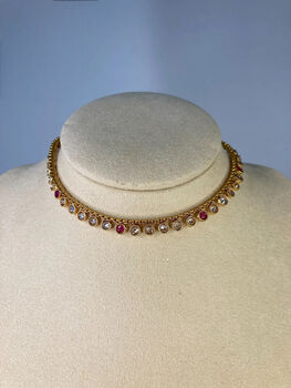 Sita Pink And Gold Kundan Choker Set, 2 of 3