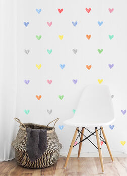 Watercolour Hearts Wall Stickers, 5 of 12