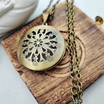Personalized Round Brass Photo Locket Necklace, 5 of 5