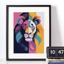 Graphic Lion Illustration Art Print, thumbnail 4 of 4