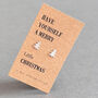 Merry Christmas Sterling Silver Tree Earrings, thumbnail 1 of 11