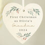 Personalised Christmas Foliage Hanging Heart Decoration, thumbnail 1 of 4