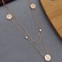 Dual Layer Round Multi String Black White Roman Pendant Necklace, thumbnail 6 of 6