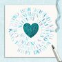 Mum Birthday Card Turquoise Sparkle Heart, thumbnail 1 of 5