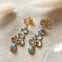 Labradorite Cabuchon Gold Plated Silver Earrings, thumbnail 1 of 11