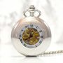 Engraved Skeleton Pocket Watch With Windowed Mechanical, thumbnail 2 of 5