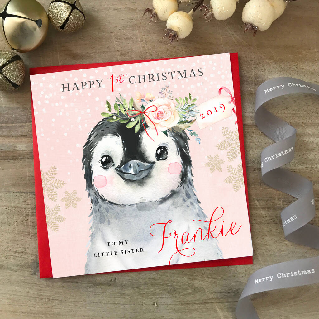 Personalised Brother First Christmas Card | Sister Pen By Farrah &amp; Eve