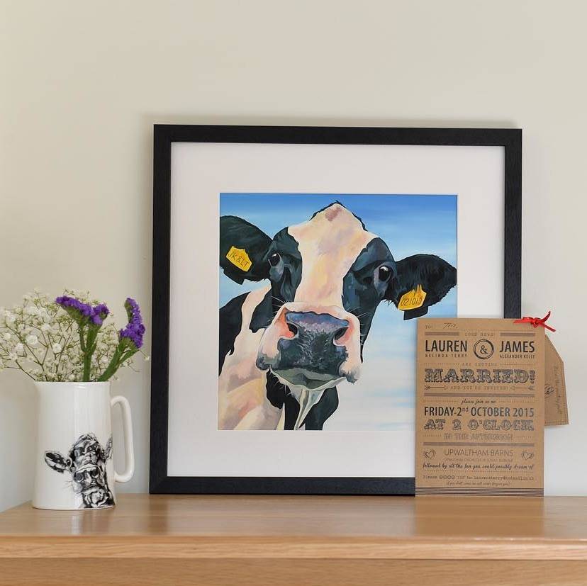 personalised wedding cow print by lauren's cows | notonthehighstreet.com