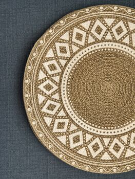 Round Placemats, Boho Print Cotton Coffee Table Mat, 2 of 12