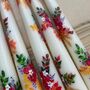 Ivory Hand Painted Autumn Bouquet Floral Candles, thumbnail 4 of 4